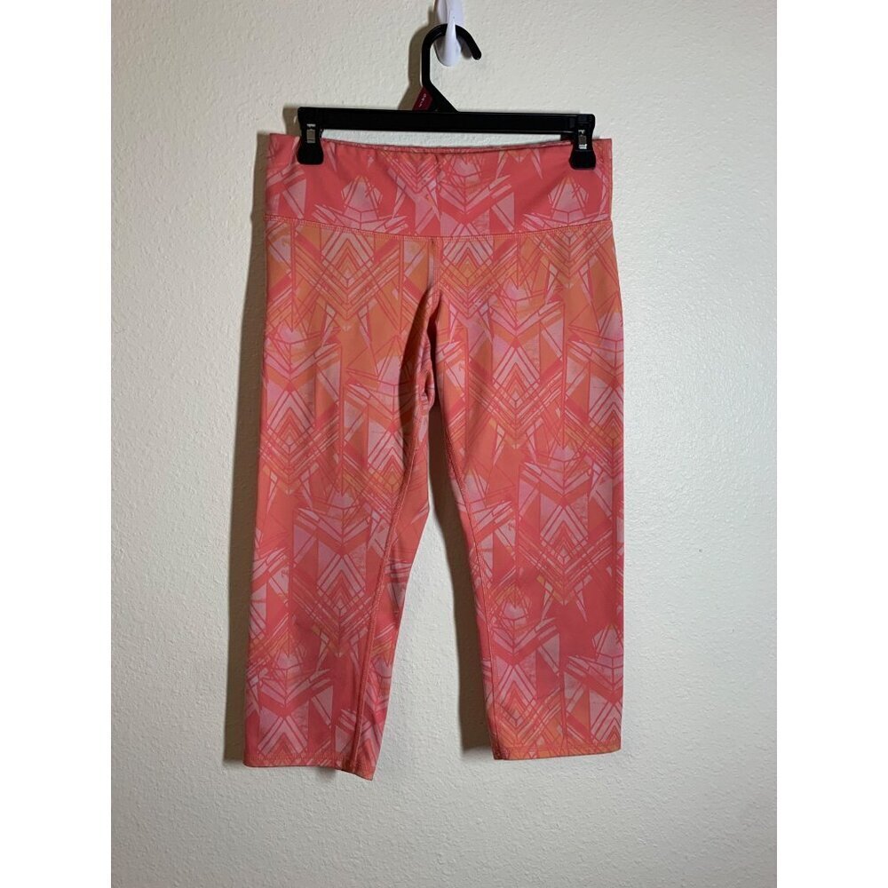 Alo Yoga Pants Capris Workout Athletic Active Geometric Print Pink Size Small